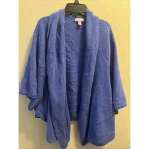 Lilly Pulitzer Women‎ Cardigan Sweater Shawl Collar Blue Cashmere Size M